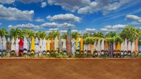 排成篱笆模样的旧滑板，夏威夷毛伊岛 (© Matt Anderson Photography/Getty Images)