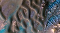 甘博阿陨击坑，火星 (© NASA/JPL-Caltech/University of Arizona)