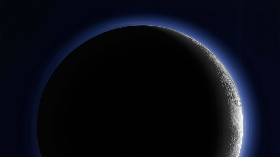 美国宇航局新视野星际探测器拍摄的冥王星新月 (© NASA/JHUAPL/SWRI/Science Photo Library)