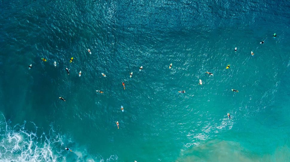 冲浪者航拍图，圣卡塔琳娜州，巴西 (© Wonderful Nature/Shutterstock)