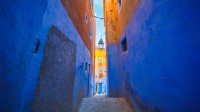舍夫沙万的蓝色墙壁，摩洛哥 (© Tatsuya Ohinata/Getty Images)