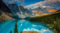 班夫国家公园中莫兰湖的延时视频，加拿大艾伯塔省 (© Schroptschop/Getty Images)
