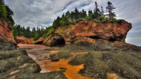 芬迪湾低潮时的洞穴及海岸地貌 ，加拿大新不伦瑞克 (© Jamie Roach/Shutterstock)