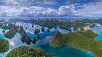 拉贾安帕特群岛中的瓦亚格岛，印度尼西亚 (© Amazing Aerial Agency/Offset by Shutterstock)