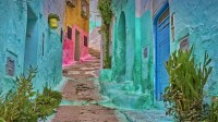 麦地那的彩色小巷， 摩洛哥得土安市 (© Jan Wlodarczyk/eStock Photo)