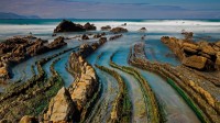 巴斯克海岸世界地质公园的比斯开湾，西班牙 (© Olimpio Fantuz/eStock Photo)