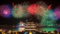 夜空中的烟花表演，长沙，湖南省，中国 (© Sino Images/Getty Images)