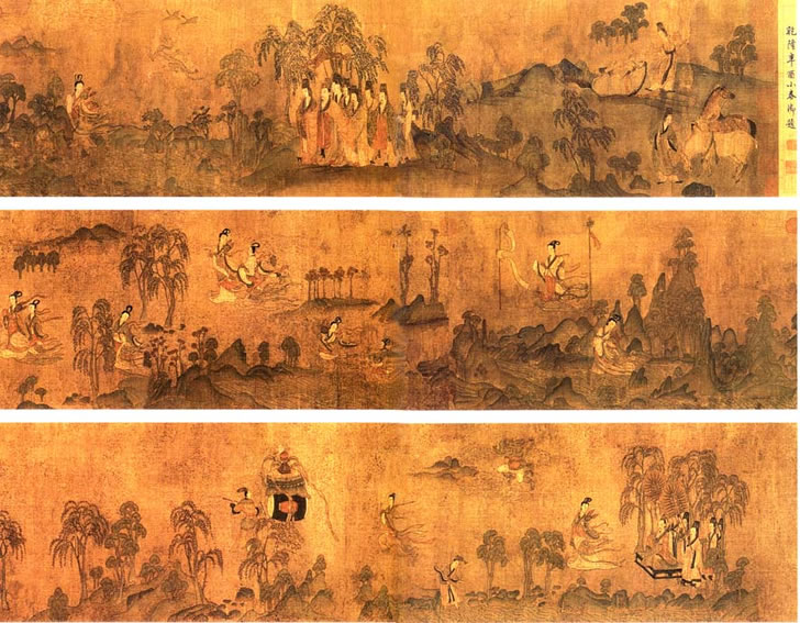 中国名画《洛神赋图,东晋画家顾恺之作品,世界名画