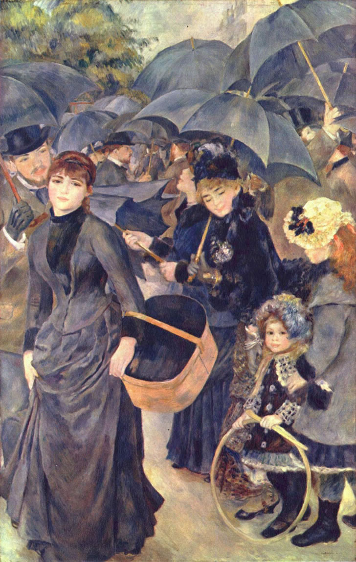 雨伞下的女人世界名画图片