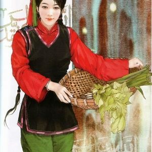 中国５６民族人物服饰手绘图：羌族、藏族、阿昌族、保安族