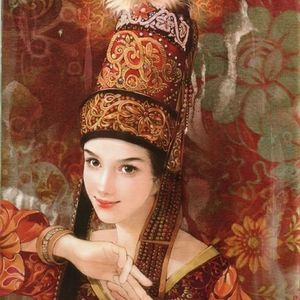 中国５６民族人物服饰手绘图：白族、土家族、锡伯族、哈萨克族