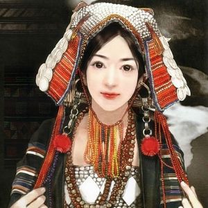 中国５６民族人物服饰手绘图：侗族、独龙族、壮族、哈呢族