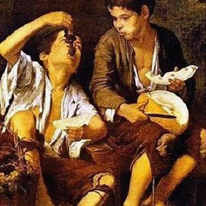塞维利亚名画《吃葡萄与甜瓜的少年》，巴罗洛梅·埃斯特巴·穆立罗作品，世界名画